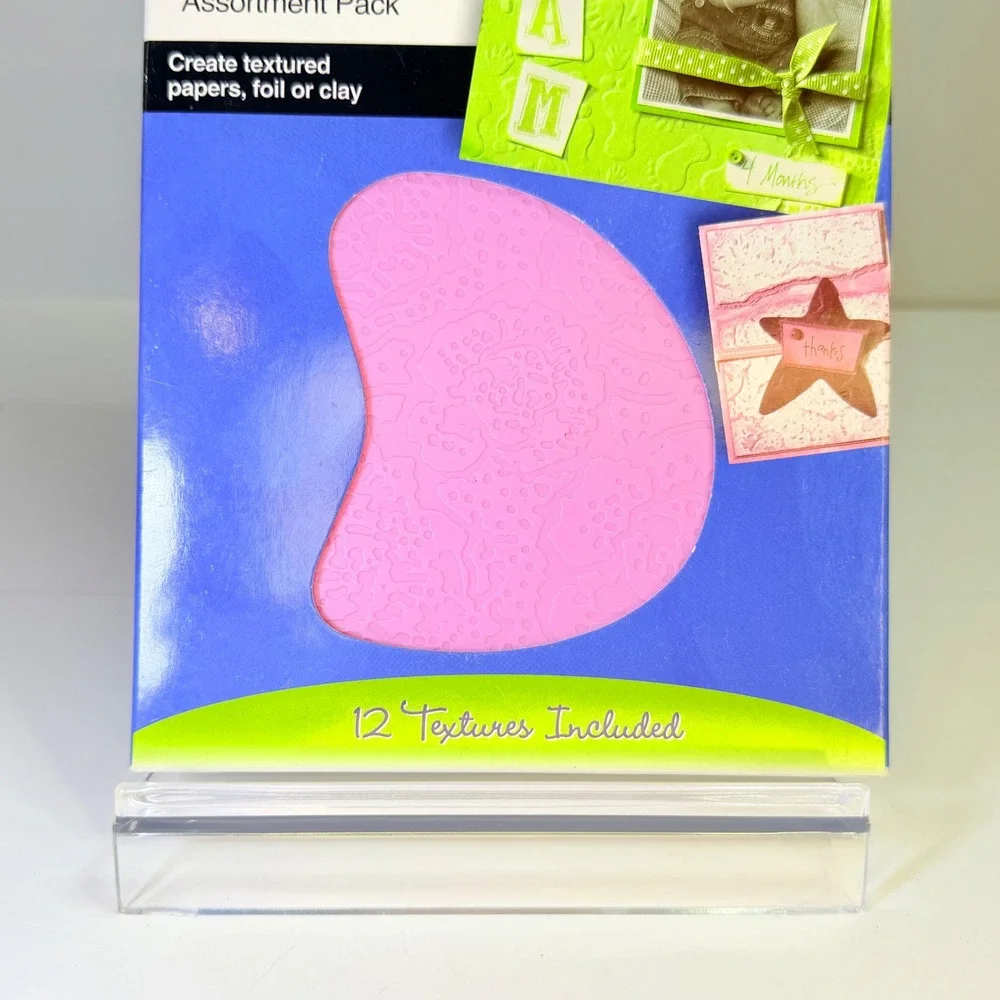 Fiskars Texture Plates Assortment Pack 12-5686 12 Textures Paper Foil Clay DIY